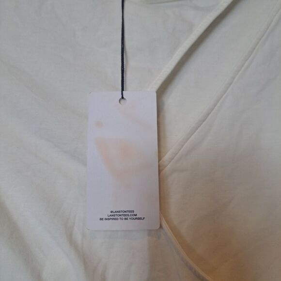 Lanston Revolve Cutout Turtleneck Off White Women's XS NWT Supima Cotton Stretch - Picture 3 of 12